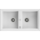Fregadero sobre encimera TEKA TEGRANITE STONE 90 B-TG 2C V.AUTO BLANCO. 115260012, Dos cubetas, Blanco, acabado sintético